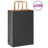vidaXL Paperikassit 250 kpl kahvoilla musta 21x11x31 cm