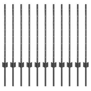 vidaXL Upotettu aitausapaja 11 pcs Harmaa 120 cm Jauhemaalattu Ter&auml;s