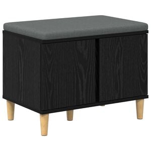 vidaXL Halli penkki Musta Tammi 60 x 38 x 46 cm Insin&ouml;&ouml;ripuu ja kangas
