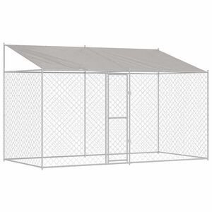vidaXL Koirah&auml;kki, jossa on katto Hopea 400 x 200 x 256 cm Ter&auml;s ja PE