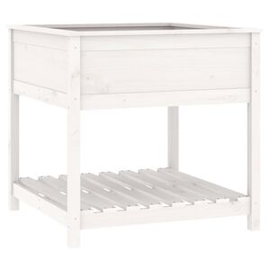 vidaXL Kukkalaatikko hyllyll&auml; valkoinen 82,5x82,5x81 cm t&auml;ysi m&auml;nty