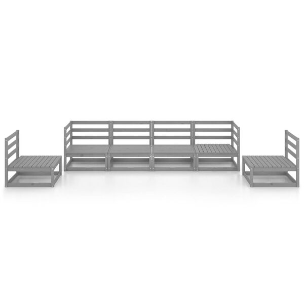 vidaXL 6-osainen Puutarhasohvasarja harmaa t&auml;ysi m&auml;nty