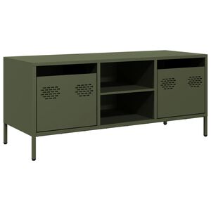 vidaXL TV-taso oliivinvihre&auml; 101,5x39x43,5 cm kylm&auml;valssattu ter&auml;s