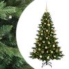 vidaXL Tekokuusi joulupalloilla 120 cm 150 LEDi&auml; L&auml;mpim&auml;n Valkoinen