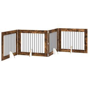 vidaXL K&auml;yt&auml;nn&ouml;llinen koiraportti jalustoilla 4 kpl Savutammi 401 cm