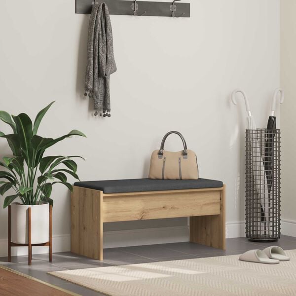 vidaXL Halli penkki tyynyll&auml; Artisan tammi 83 x 38 x 40 cm