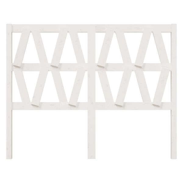 vidaXL Sängynpääty valkoinen 126x4x100 cm täysi mänty