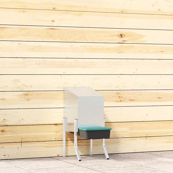 vidaXL Kanan pes&auml;laatikko 1 lokero jaloilla galvanoitu ter&auml;s