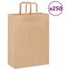 vidaXL Paperikassit 250 kpl kahvoilla ruskea 26x12x35 cm