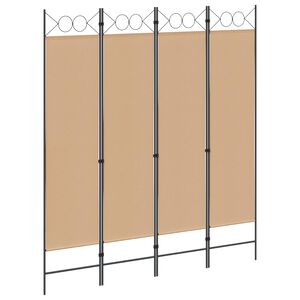 vidaXL 4-paneelinen huoneen jakaja Beige 160 x 180 cm Kangas