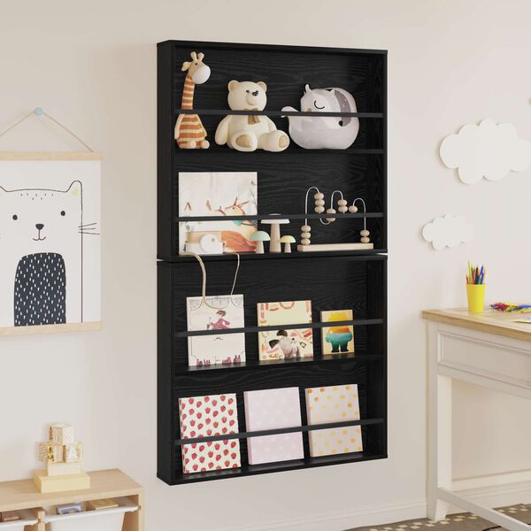 vidaXL Lehtiteline 2 pcs Musta tammi. 80 x 12 x 70 cm Tekninen puu