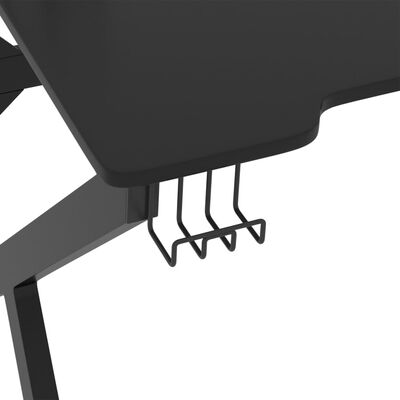 vidaXL Pelipöytä K-muotoisilla jaloilla musta 110x60x75 cm