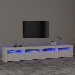 vidaXL TV-taso LED-valoilla valkoinen 240x35x40 cm