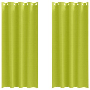 vidaXL Piment&auml;v&auml; verho renkailla 2 kpl Vihre&auml; 225 x 140 cm Polyesteri