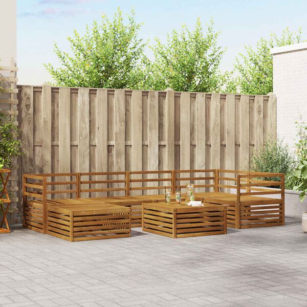 vidaXL Ulkosohvakokoelma 7 pcs Luonnollinen