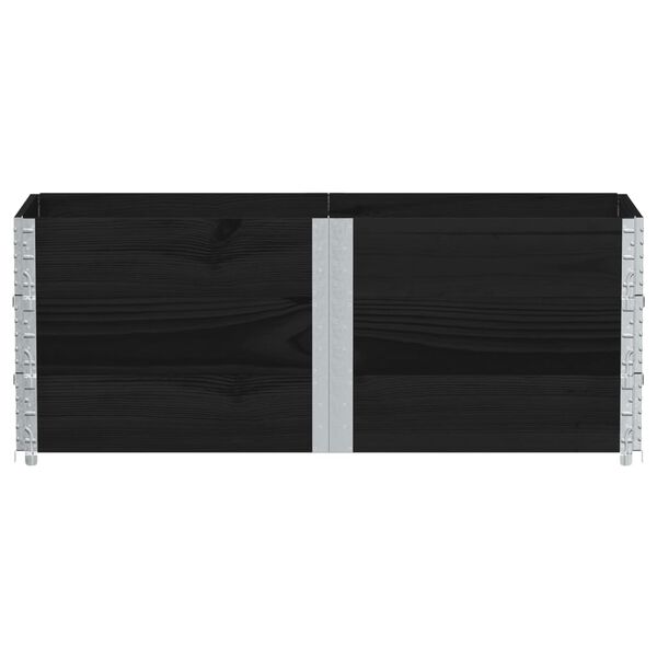 vidaXL Kuormalavan reunukset 3 kpl musta 150x50 cm t&auml;ysi m&auml;nty