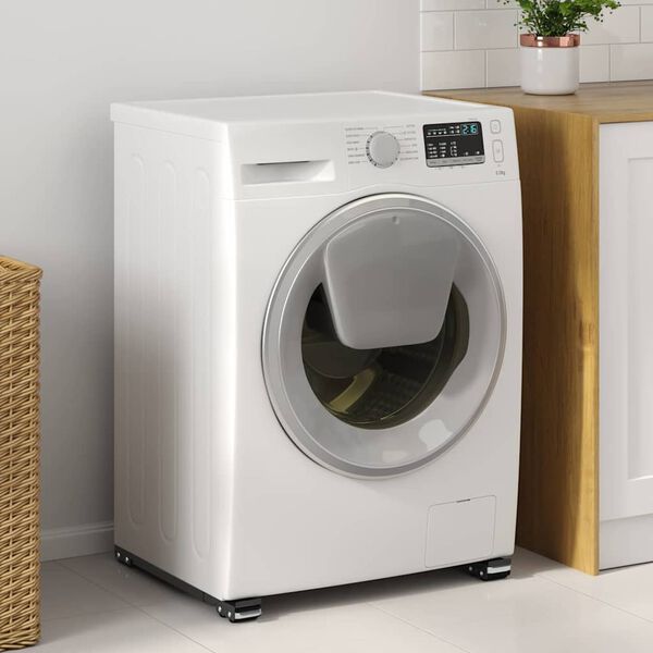 vidaXL Pesukoneen jalusta 2 pcs Musta 72 x 5 x 4.5 cm Teräs