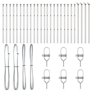 vidaXL Aitalatu Muut 26 pcs Harmaa 3,2 x 3,2 x 100 cm Teräs