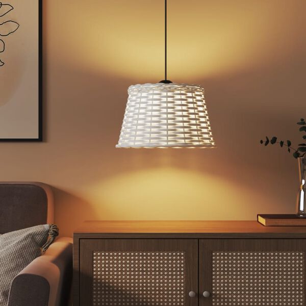 vidaXL Kattovalaisimen varjostin valkoinen &Oslash;38x23 cm paju