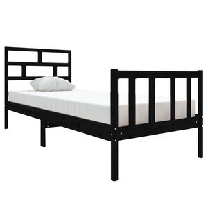 vidaXL S&auml;ngynrunko musta t&auml;ysi m&auml;nty 75x190 cm Small Single