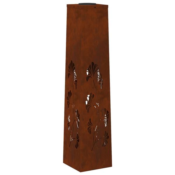 vidaXL Aurinko LED-polkuvalo 2 pcs Corten-ter&auml;s Corten-ter&auml;s
