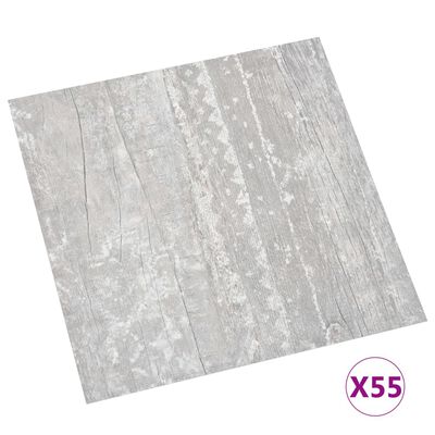 vidaXL Itsekiinnittyvä lattialankku 55 kpl PVC 5,11 m² harmaa