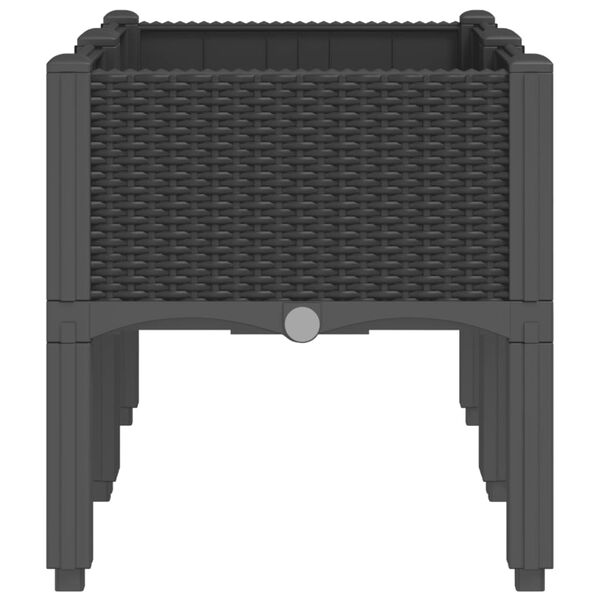 vidaXL Kukkalaatikko jaloilla musta 80x40x42 cm PP