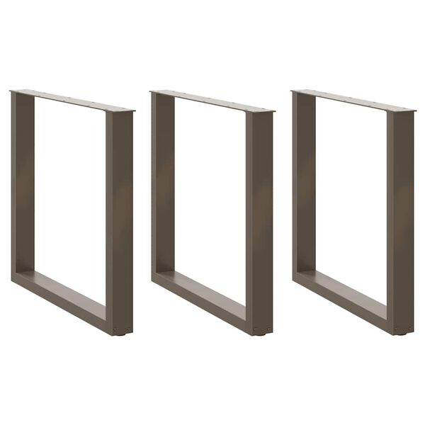 vidaXL Ruokap&ouml;yd&auml;n jalat U-muotoiset 3 kpl Luonnonv&auml;rinen ter&auml;s 80x(72-73) cm Ter&auml;s