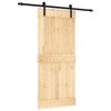 vidaXL Liukuovi Luonnollinen ja musta 90 x 210 cm Massiivinen m&auml;nty