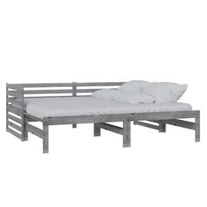 vidaXL P&auml;iv&auml;vuode ulosvedett&auml;v&auml; harmaa t&auml;ysi m&auml;nty 2x (90x200) cm