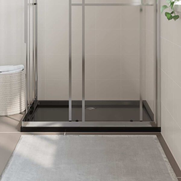 vidaXL Suihkualusta suorakaide ABS musta 80x110 cm