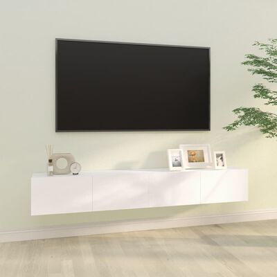 vidaXL TV-seinäkaapit 2 kpl valkoinen 100x30x30 cm tekninen puu