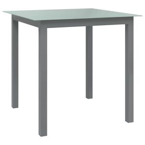vidaXL Puutarhap&ouml;yt&auml; vaaleanharmaa 80x80x74 cm alumiini ja lasi
