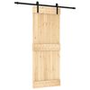 vidaXL Liukuovi Luonnollinen ja musta 80 x 210 cm Massiivinen m&auml;nty
