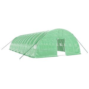 vidaXL Kasvihuone ter&auml;srungolla vihre&auml; 72 m&sup2; 12x6x2,85 m