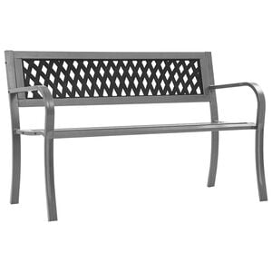 vidaXL Puutarhapenkki musta 120 cm ter&auml;s