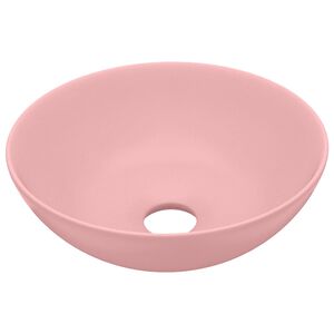 vidaXL Kylpyhuoneen pesuallas keraaminen pinkki py&ouml;re&auml;