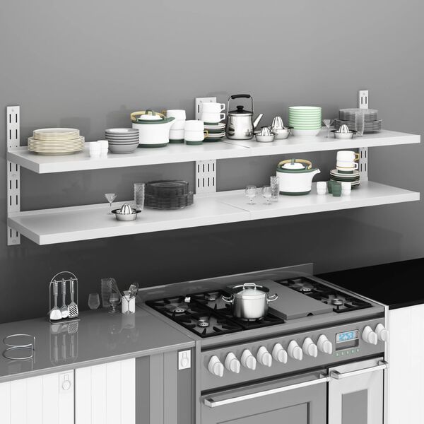 vidaXL 2-Krs kelluvat seinähyllyt 2 kpl ruostumaton teräs 200x30 cm