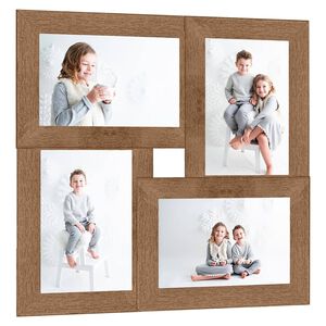 vidaXL Kollaasi valokuvakehys 4x(13x18 cm) kuville vaaleanruskea MDF
