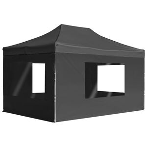 vidaXL Kokoontaittuva juhlateltta seinill&auml; alumiini 4,5x3m antrasiitti