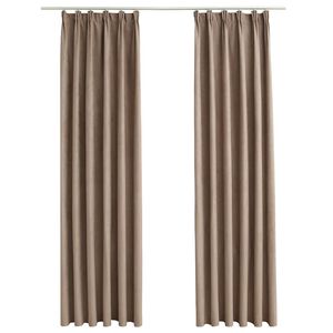 vidaXL Pimennysverhot koukuilla 2 kpl ruskeanharmaa 140x175 cm