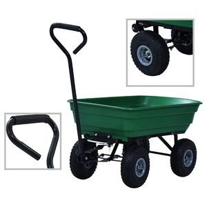 vidaXL Puutarhan kippik&auml;rry 300 kg 75 l vihre&auml;