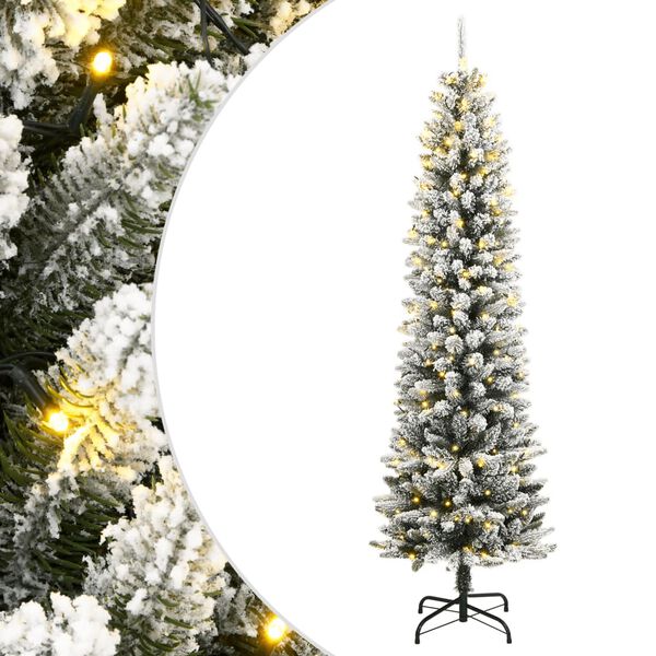 vidaXL Tekojoulukuusi lumihuurteella 300 LED-valoa 210 cm
