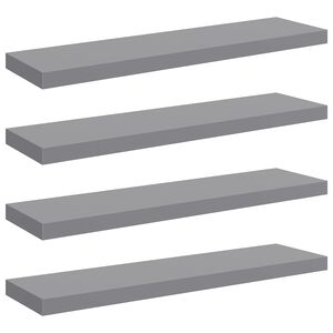vidaXL Kelluvat sein&auml;hyllyt 4 kpl harmaa 90x23,5x3,8cm MDF