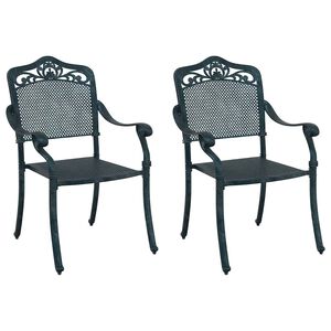 vidaXL Puutarhan Tuoli 2 pcs Vihre&auml; 64 x 62 x 93cm Alumiini