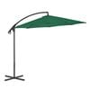 vidaXL Aurinkovarjo cantilever ter&auml;stolpalla 300 cm vihre&auml;