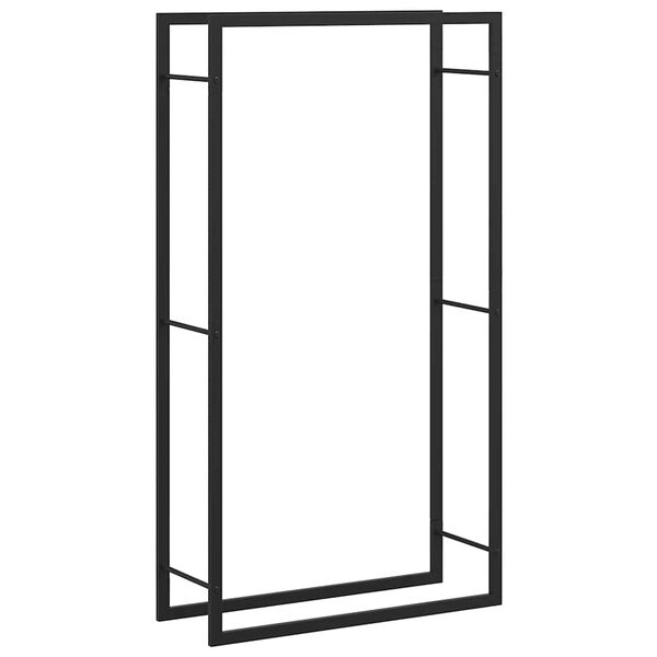 vidaXL Polttopuuteline matta musta 80x28x154 cm ter&auml;s