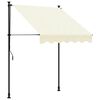 vidaXL Sis&auml;&auml;nkelattava markiisi kerma 150x150 cm kangas ja ter&auml;s