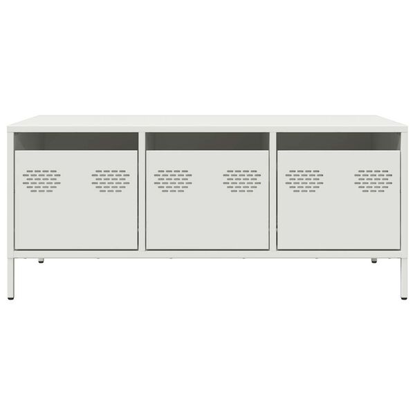 vidaXL Sohvap&ouml;yt&auml; Valkoinen 101,5x50x43,5 cm kylm&auml;valssattu ter&auml;s