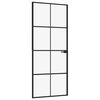 vidaXL Sis&auml;ovi musta 83x201,5 cm karkaistu lasi ja alumiini ohut